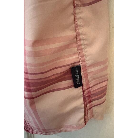 Eddie Bauer Ladies Short Sleeve Adventure Top, Peach Starling Plaid XL - Picture 10 of 16